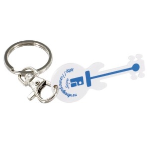 Llavero mosquetón con ficha personalizable
