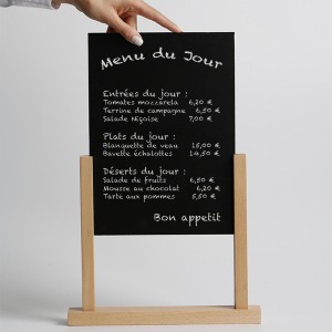 Visual/Menú Base de madera 2 montantes de pizarra 1/3A4 210x105