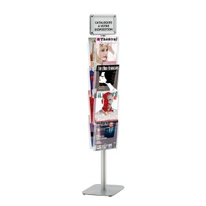 Expositor de folletos Cristal 8 x A4 + 2 x A5 Marcos