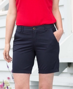 Pantalón corto elástico con pinzas para mujer