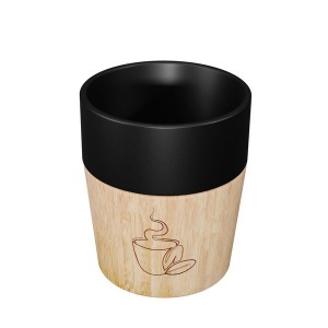 Taza de cerámica y bambú con imán