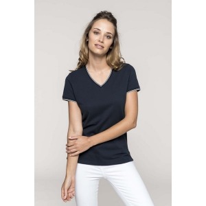 Camiseta piqué mujer cuello pico - Kariban