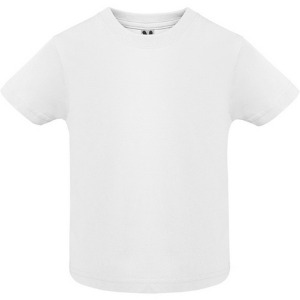 Camiseta de manga corta, especial para bebés, tejida en galga fina para un aspecto más compacto BABY (Balnc)