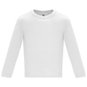 Camiseta de manga larga, especial para bebés, tejida en galga fina para un aspecto compacto BABY L/S (Balnc)