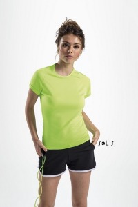 Camiseta deportiva de manga raglán para mujer - blanca