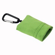 Porte-clés à mousqueton avec chiffon en microfibre pour nettoyage de lunettes 15x15cm