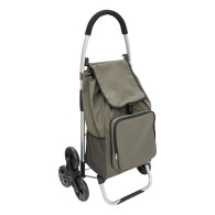 chariot 6roues alu verre cire, vert kaki