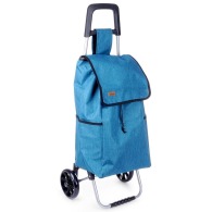 Chariot de courses avec sac, bleu, 40 l