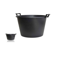 Cubeta redonda con asas de 130 litros en negro