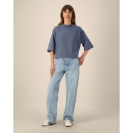 Stella Raya - Camiseta corta para mujer de algodón reciclado