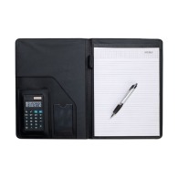 Carpeta de conferencias A4 PU con calculadora solar