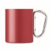 Taza metálica de doble pared de 300 ml con asa de mosquetón, taza de metal publicidad