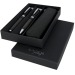 Parure de stylos bille et roller avec étui Carbon, Parure avec stylo roller publicidad