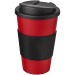 Gobelet isolant Americano® 350ml avec bandeau antidérapant et couvercle anti-fuite, Mug de voyage isolant publicidad