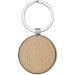Porte-clés rond Moreno en bois de hêtre, Porte-clés en bois publicidad