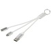 Câble de charge 4-en-1 Metal en aluminium recyclé avec porte-clés regalo de empresa