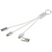 Câble de charge 4-en-1 Metal en aluminium recyclé avec porte-clés, câble de chargement publicidad