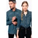 Kariban Camisa vaquera de manga larga para mujer, Camisa de mezclilla publicidad