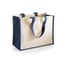 Bolsa de yute de dos tonos para compras, bolsa de compras publicidad