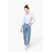 Camisa de popelina de manga larga para mujer, camisa de mujer publicidad