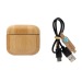 Auriculares TWS de plástico reciclado RCS y bambú regalo de empresa