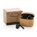 Auriculares TWS de plástico reciclado RCS y bambú, producto ecológico, orgánico, reciclado de alta tecnología relacionado con el desarrollo sostenible publicidad