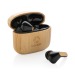 Auriculares TWS de plástico reciclado RCS y bambú regalo de empresa
