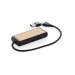 Hub USB à double entrée en plastique et en bambou RCS Link, Hub publicidad