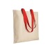 Shopper en coton naturel 220g/m², anses longues colorées, sac coton publicidad