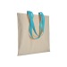 Shopper en coton naturel 220g/m², anses longues colorées, sac coton publicidad