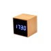 Horloge réveil et display température à LED blanche, en bambou regalo de empresa