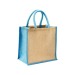 Mini tote bag en toile de jute avec anses et inserts colorés, Tote bag publicidad