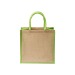 Mini tote bag en toile de jute avec anses et inserts colorés, Tote bag publicidad