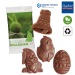 Figurita de chocolate de Pascua en flowpack de papel regalo de empresa