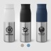 Bouteille Borealis à couvercle à torsion en acier inoxydable recyclé - 650 ml Colour Jet regalo de empresa