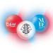 Boule clignotante, balle rebondissante publicidad