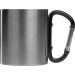 Taza metálica con mosquetón, mosquetón publicidad