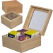 Boîte de rangement pour le thé en bambou avec couvercle en verre pour 40 sachets de thé regalo de empresa