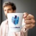 Taza acampanada de cerámica con impresión fotográfica por sublimación, taza con impresión fotográfica a cuatro colores publicidad