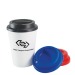 Taza de café para llevar de plástico de doble pared 340ml/12oz, Taza de plástico publicidad