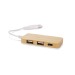 Hub USB en bambou avec prise remplaçable - Rivo, Hub publicidad