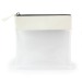 Estuche con cremallera 185 x 180 x 20 mm en polipiel de color, bolsa transparente publicidad