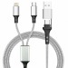 Cable de carga 4 en 1 20W en materiales reciclados - Plata regalo de empresa