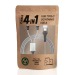 Cable de carga 4 en 1 20W en materiales reciclados - Plata regalo de empresa