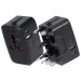 Adaptateur universel de voyage avec sorties USB-C et USB-A - Noir regalo de empresa