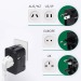 Adaptateur universel de voyage avec sorties USB-C et USB-A - Noir regalo de empresa