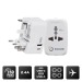 Adaptateur universel de voyage avec sorties USB-C et USB-A - Blanc regalo de empresa