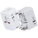 Adaptateur universel de voyage avec sorties USB-C et USB-A - Blanc regalo de empresa