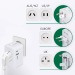 Adaptateur universel de voyage avec sorties USB-C et USB-A - Blanc regalo de empresa
