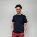 T-shirt homme col rond bord côte, T-shirt en coton bio publicidad